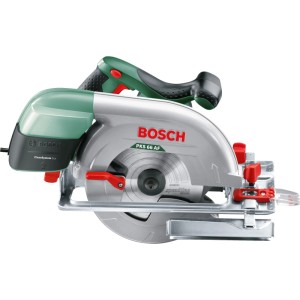 Bosch Handkreissäge PKS 66 AF, silber-grün, mit 1.600 W Motor und CleanSystem Box für präzise Holzarbeiten.