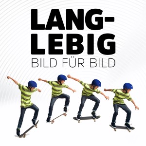 Energizer Lithium CR2: Junge auf Skateboard in Bewegung, "Lang-lebig Bild für Bild".