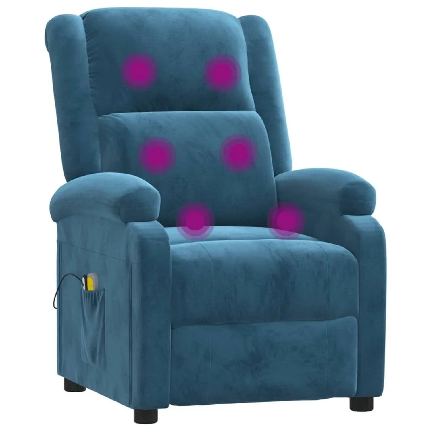 vidaXL Elektrischer Massagesessel Blau Samt 3098414_8