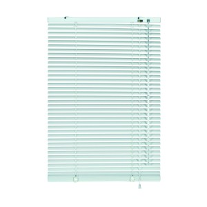 Weiße Gardinia Aluminium Jalousie, 100x175 cm, für Fenster, mit Zugschnur und Wendestab.
