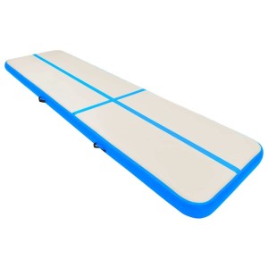vidaXL Aufblasbare Gymnastikmatte mit Pumpe 800x100x20 cm PVC Blau 92692