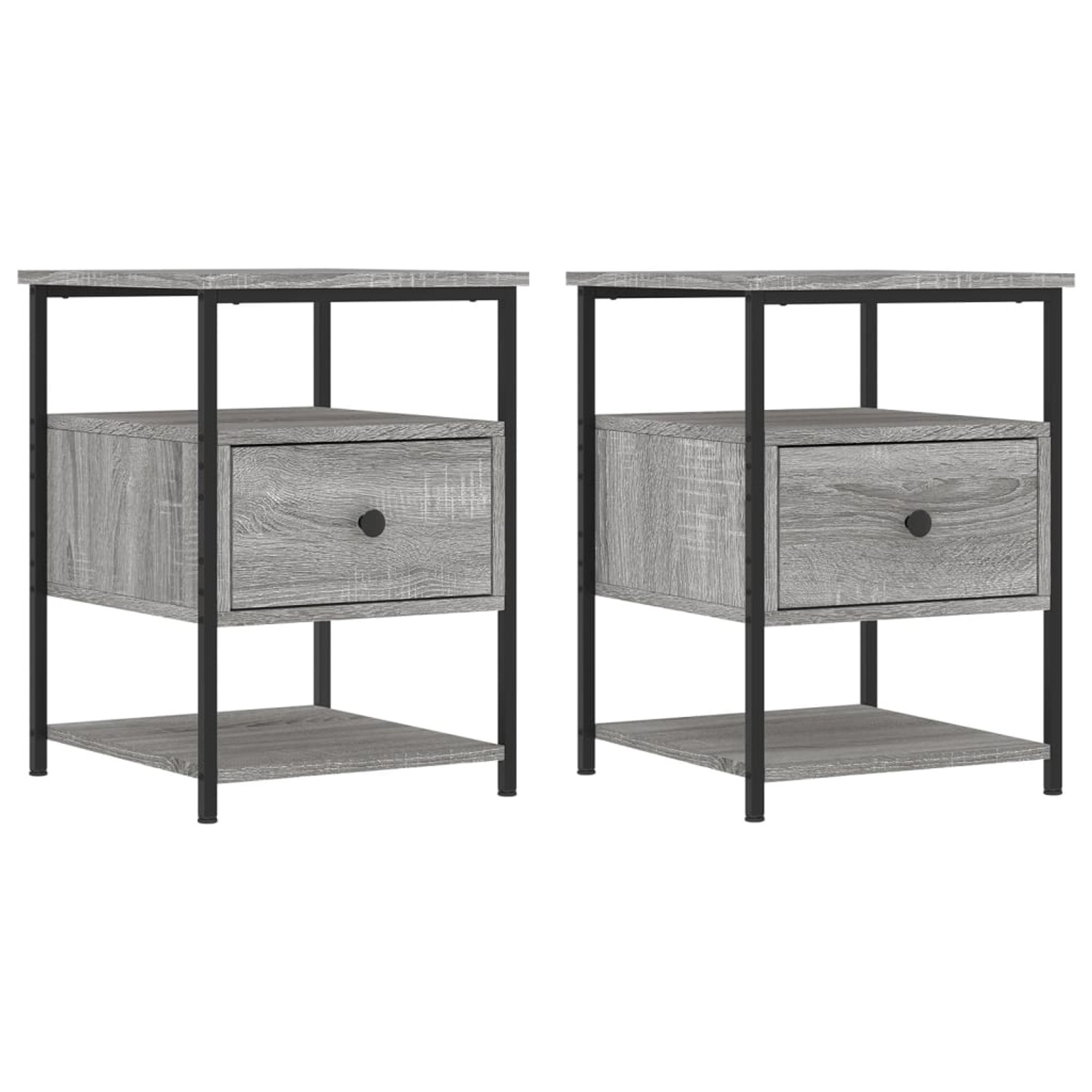 vidaXL Nachttische 2 Stk Grau Sonoma 40x42x56 cm Holzwerkstoff günstig online kaufen