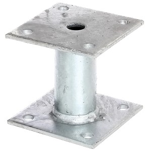 Feuerverzinkter Alberts Pfostenträger, Ø 42 mm x 100 mm, für Holzkonstruktionen.