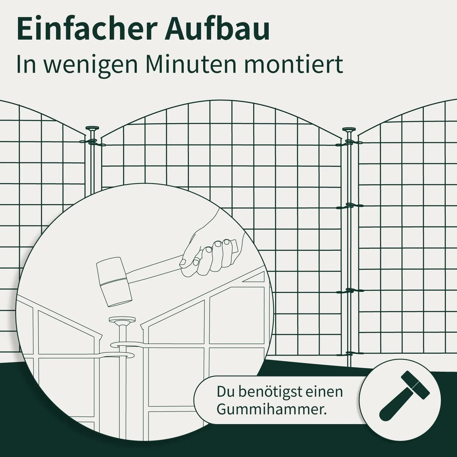 VERDOBA Teichzaun Gartenzaun Hundezaun Metall Gitterzaun aus Zaunelementen 10x Unterbogen Anthrazit_6