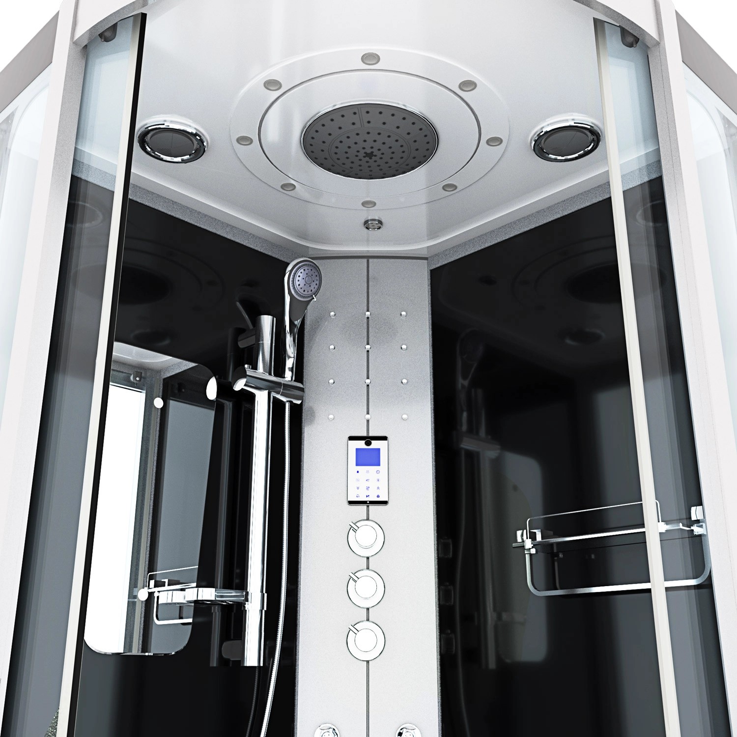 AcquaVapore D46-23T3 Dampfdusche 100x100 mit Regendusche, Handbrause und Bedienfeld.