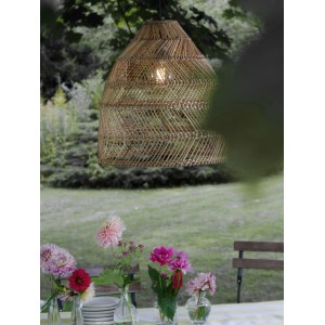 PR Home Maja Outdoor Pendelleuchte aus Naturmaterial, geflochtenes Design.