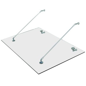 HOMCOM Vordach aus Glas mit Edelstahlhalterungen für den Eingangsbereich.