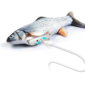 Magic Fish Zappelfisch-Spielzeug für Katzen (32 cm) mit USB-Ladekabel.