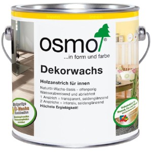 Dose Osmo Dekorwachs Transparent Weiss 2,5 l für Holz im Innenbereich.