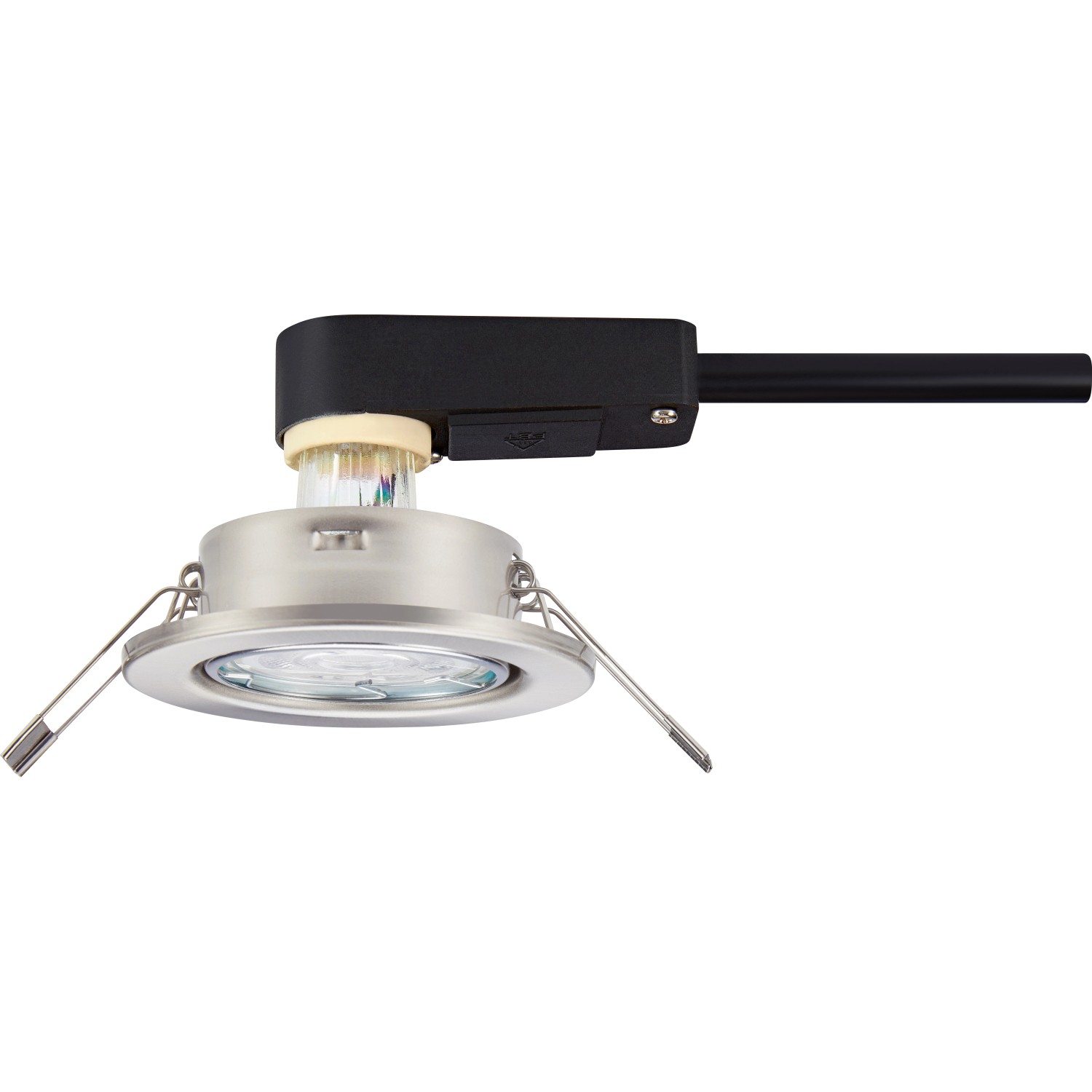 Nickelfarbene LED-Einbauleuchte (3er-Set) aus Metall. Moderner Einbaustrahler für Innenräume.