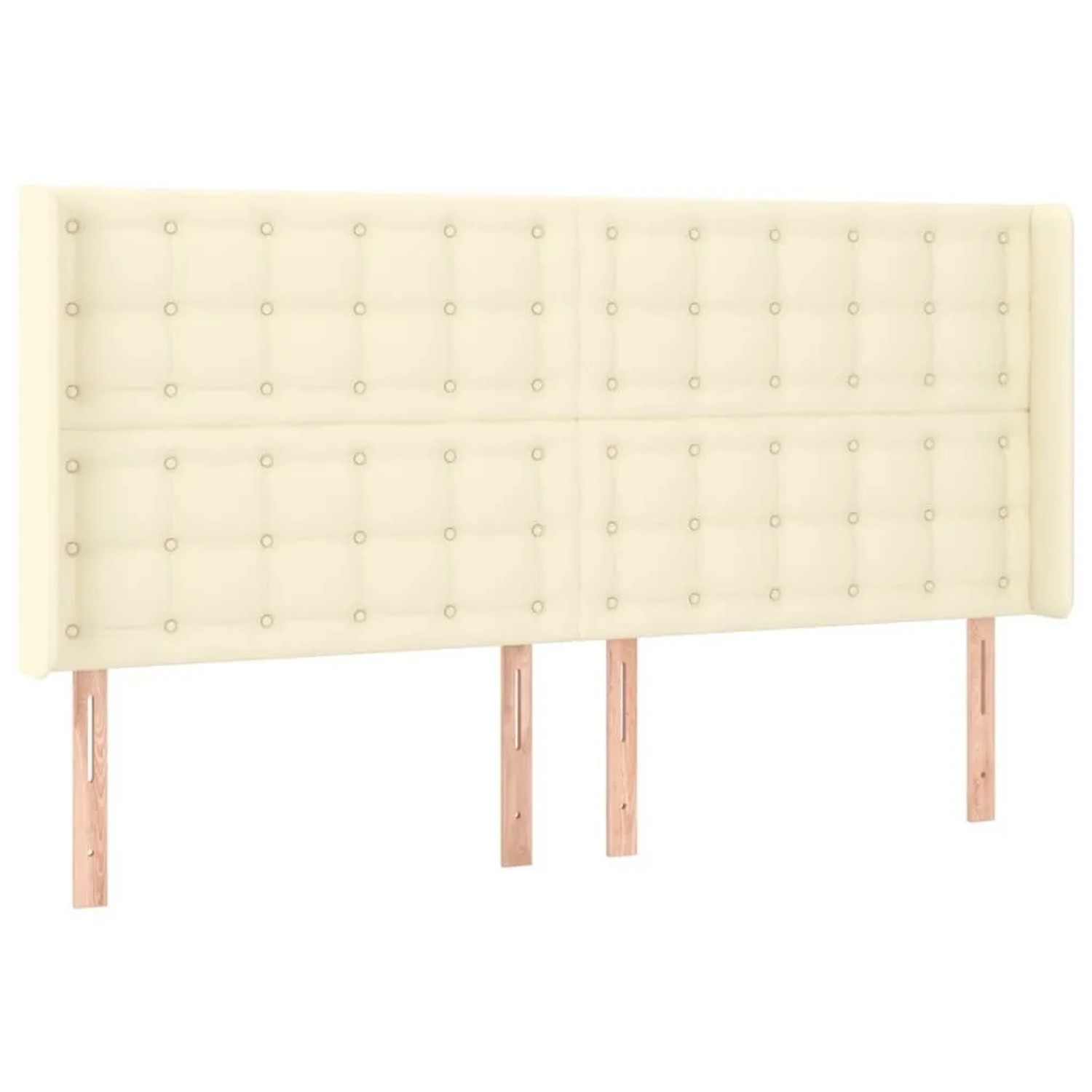 vidaXL Kopfteil mit Ohren Creme 203x16x118/128 cm Kunstleder 3119690