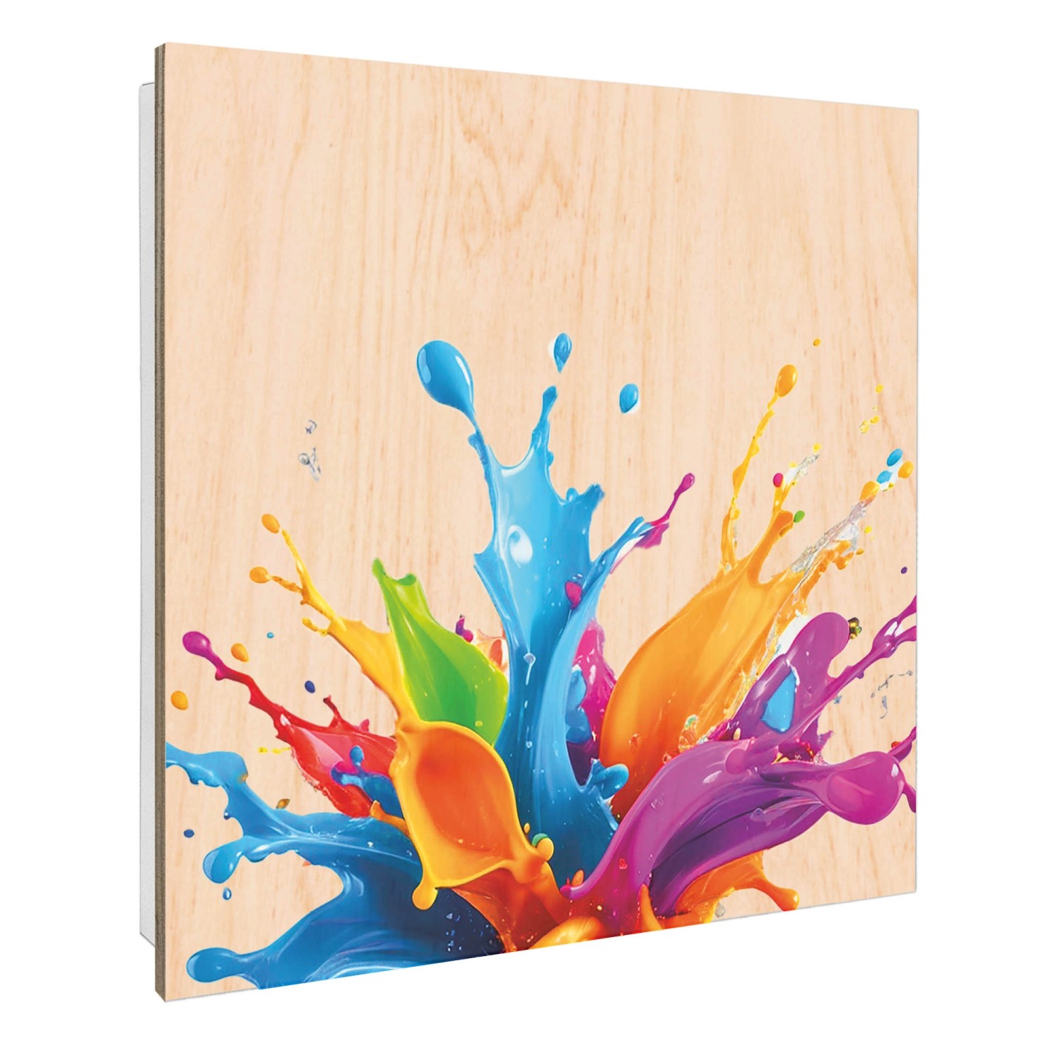 Banjado Schlüsselkasten mit Holzfront 30x30cm Weiß Scharnier Links 50 Haken günstig online kaufen