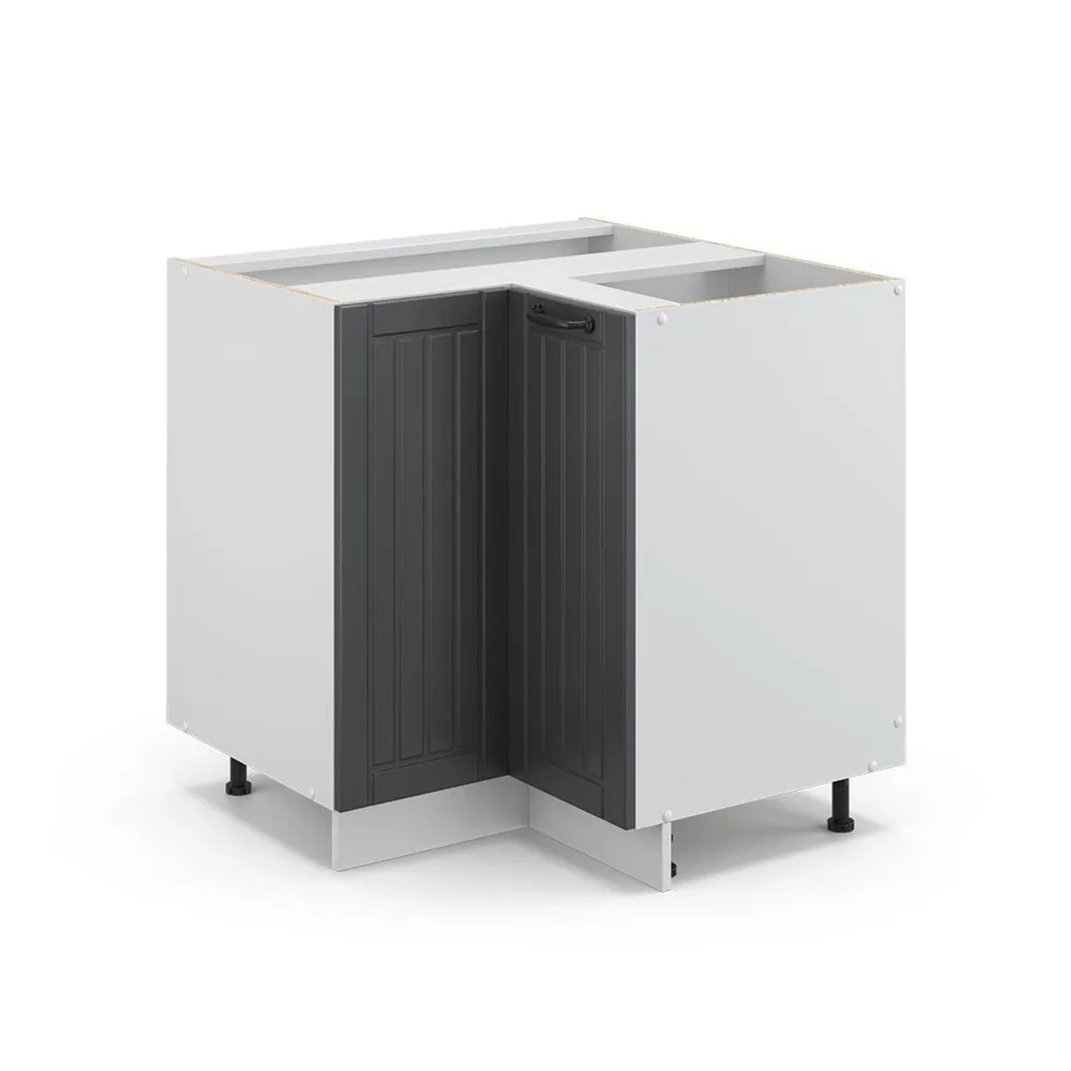 Vicco Eckunterschrank Fame-Line Anthrazit Weiß 81 cm ohne Arbeitsplatte