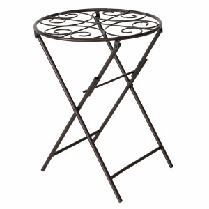 Antikbrauner Boltze Tisch Salerno, Ø 31 cm, aus Eisen für Gartendekoration.