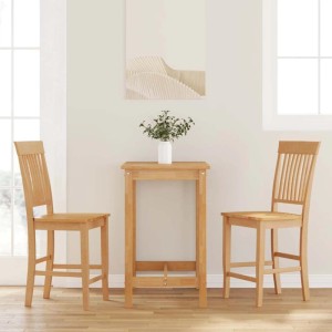vidaXL Barhocker 2 Stk Natur Massivholz Gummibaum 4102571