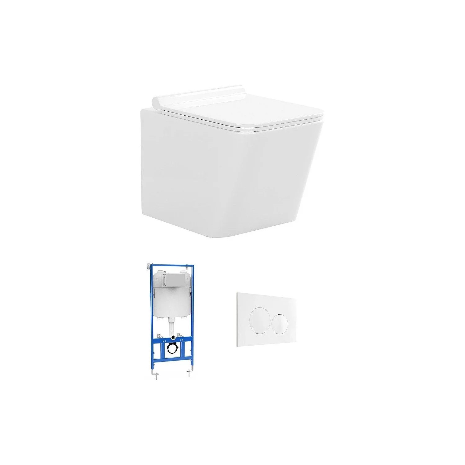 Vente-unique Hänge Wc Clemona Weiß 35.5 cm