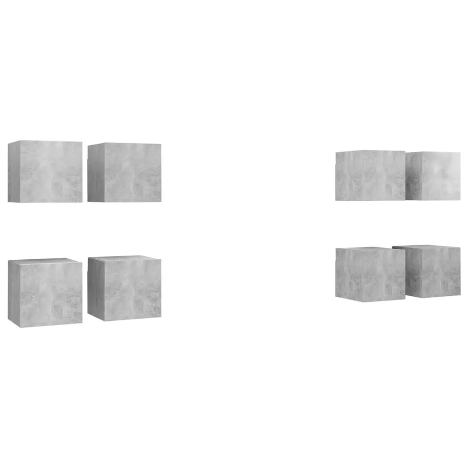 vidaXL TV-Wandschränke 8 Stk Betongrau 30,5x30x30 cm 3079159