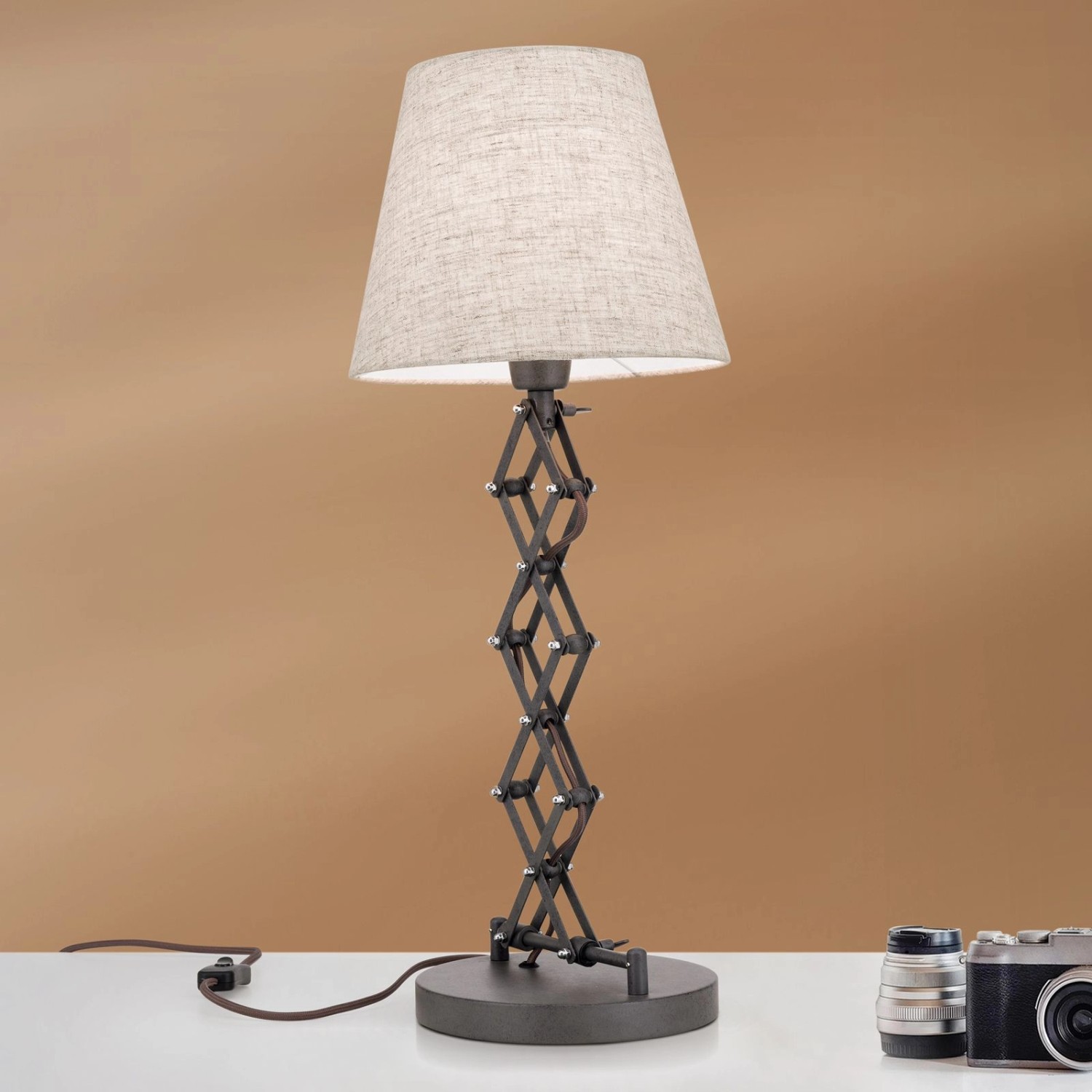 Orion Leuchten Tischleuchte Factory 1 x E27 Antik_2