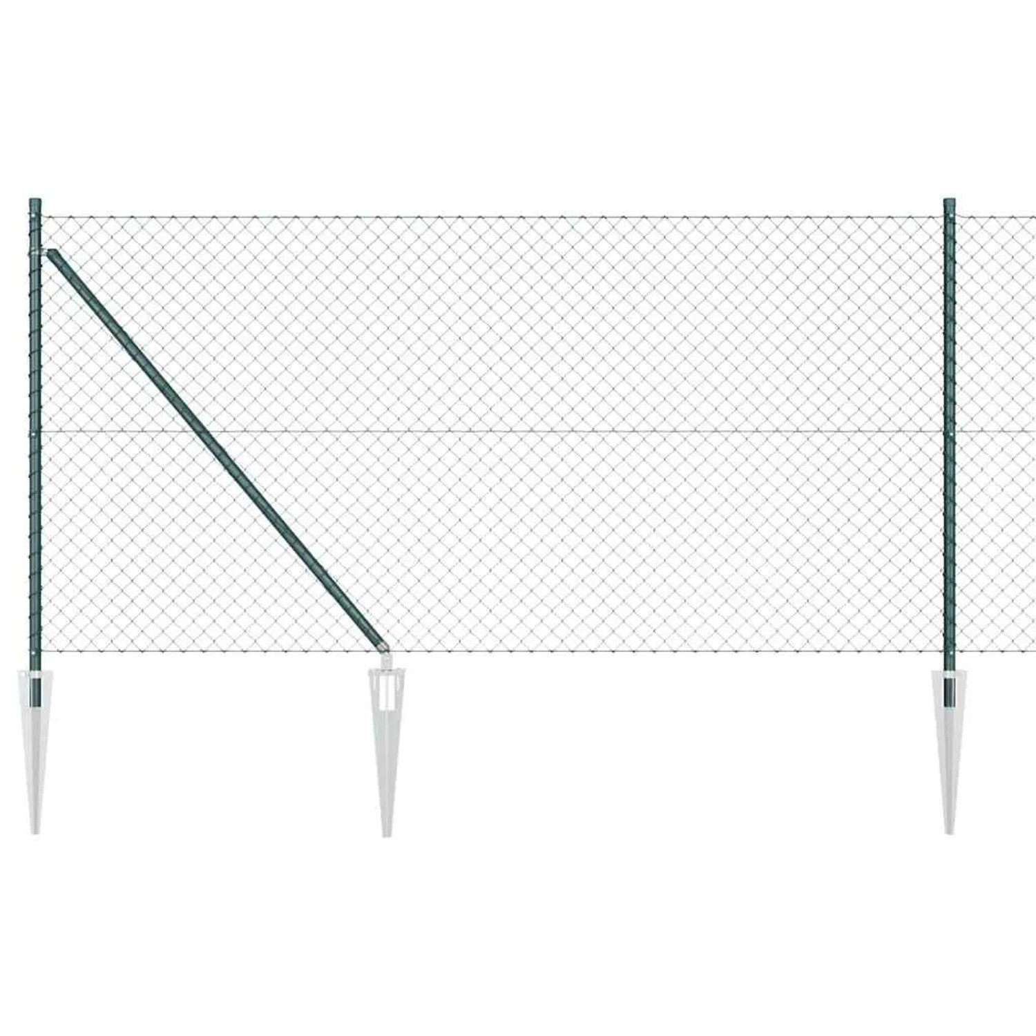 vidaXL Zaunpfosten Grün 10 x 1 m 40 x 40 mm Maschen Stahl und PVC 3351149 günstig online kaufen