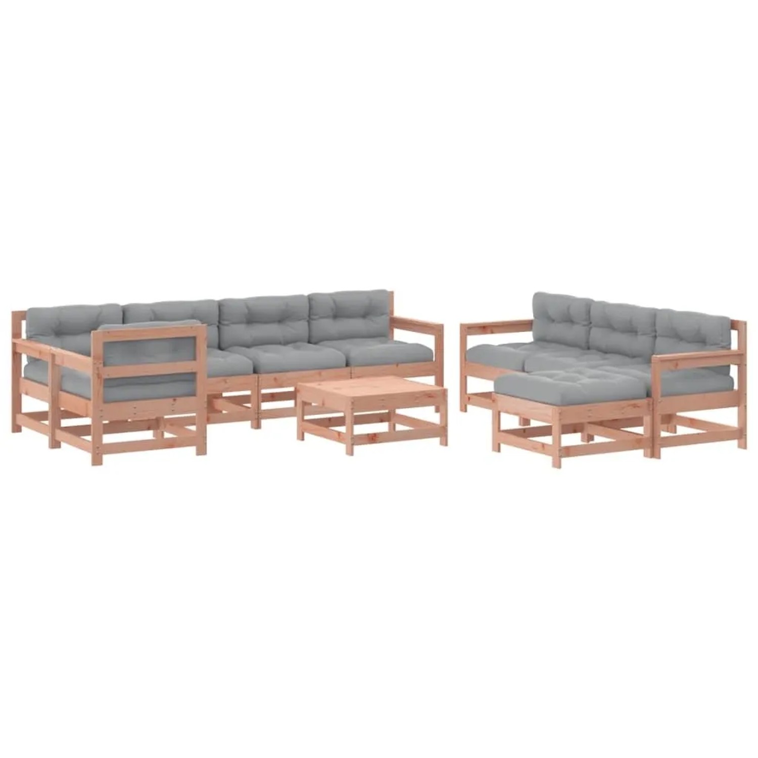 vidaXL 10-Tlg Garten-Lounge-Set mit Kissen Massivholz Douglasie 3186093