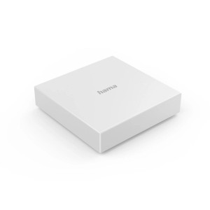 Hama Smart Home Hub in weißer Verpackung für Matter, Zigbee und Thread Hausautomation.