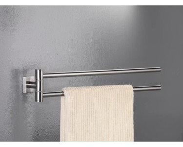 Badezimmer-Set 5-teilig In Gebürstetem Nickel – Handtuchstange 61 Cm, Halter Für Toilettenpapier, Handtuchring & 2 Haken – Aus Edelstahl SUS304, Eckiges Design