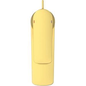 Ideal Standard Waschtischarmatur Connect Air in gebürstetem Gold, Aufsicht.