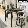 Esstisch mit schwarzen Wagner Industrial Pipe Möbelbeinen aus Stahl, passend zum Industrial Style.
