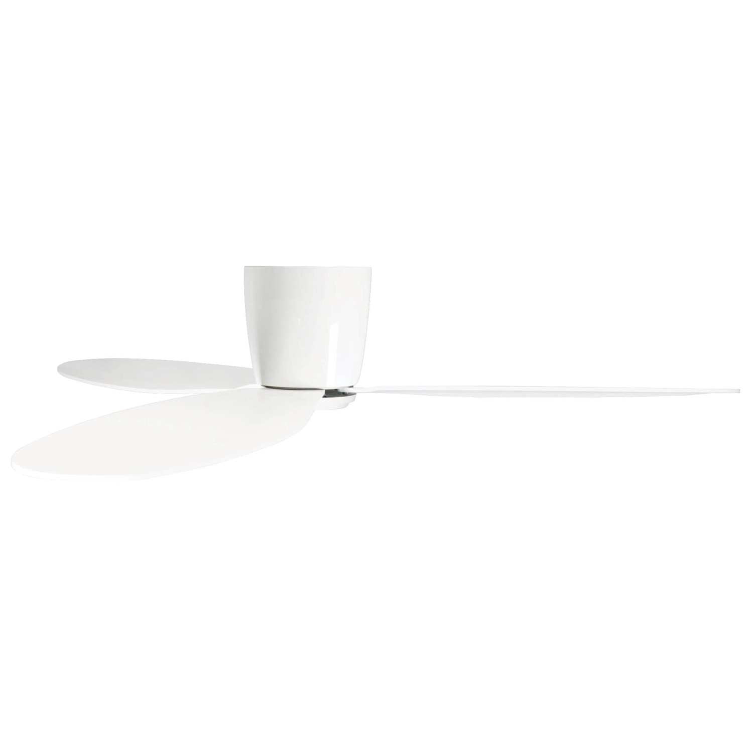 Weißer Lucci Air Deckenventilator Airfusion Radar DC mit Fernbedienung, 132 cm Durchmesser.