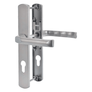 KM Meeth Beschlagset Langschild, silberfarben, für Holz-Nebeneingangstüren.