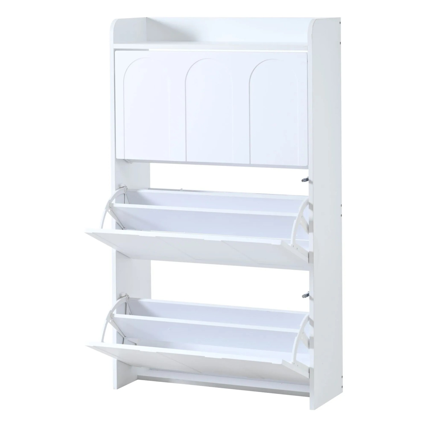 ModernLuxe Schuhschrank Modern mit 6 Fächern MDF Weiß
