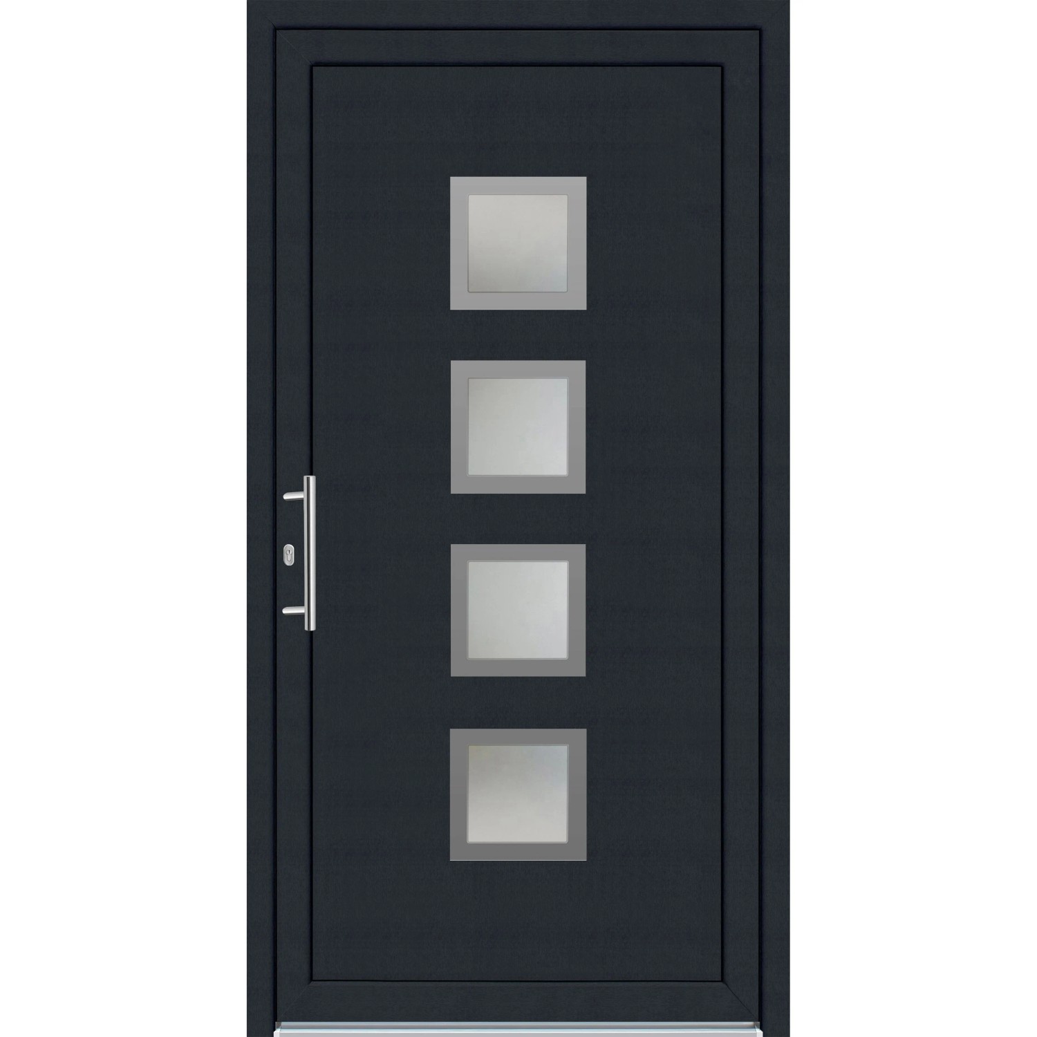 Panto Kunststoff-Haustür K025 Weiß-Anthrazit 100 cm x 200 cm DIN L