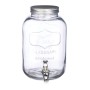 Relaxdays Getränkespender Glas Transparent mit Zapfhahn 5 L 28 cm x 15 cm x 16 cm 1,3 kg