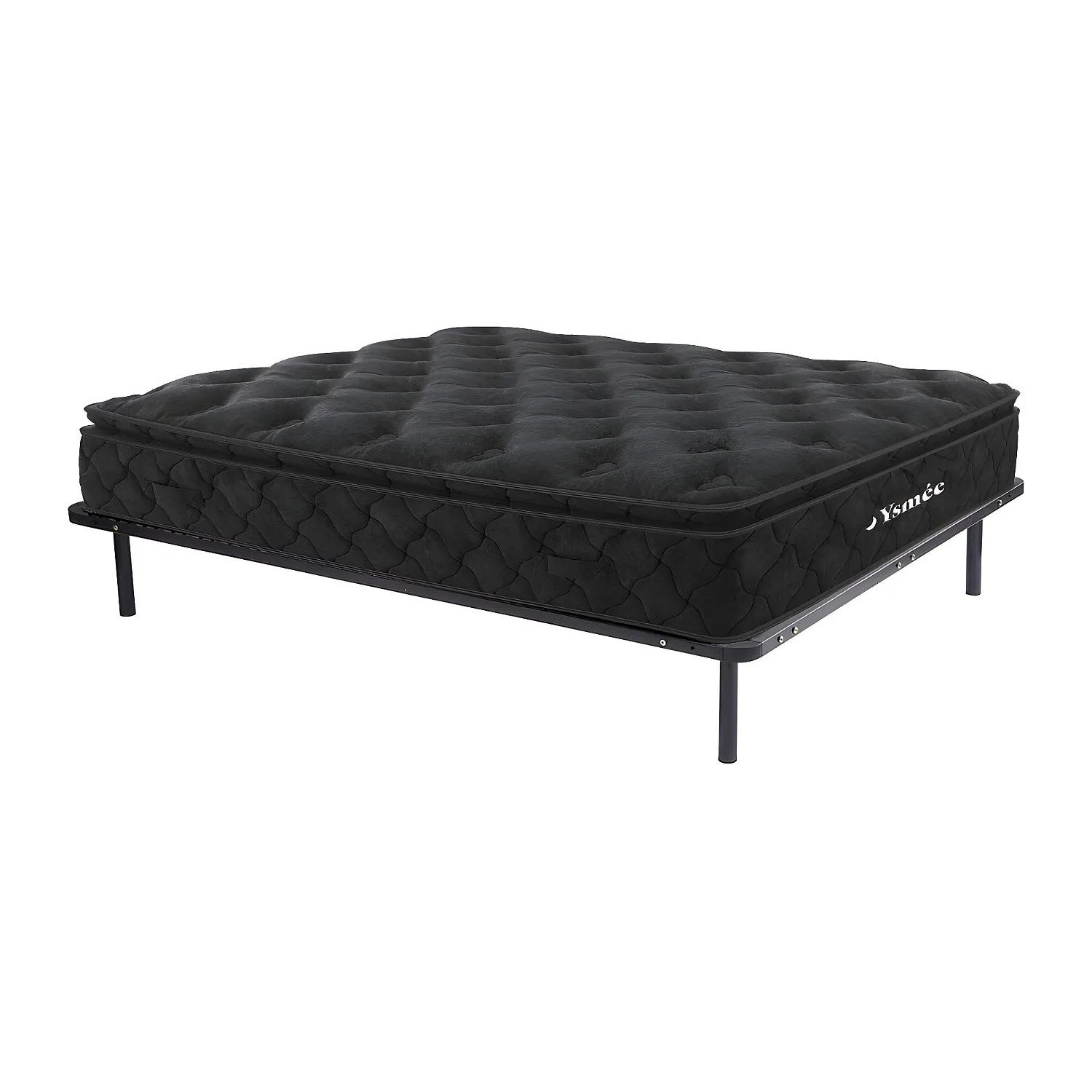 Vente-unique Matratze Und Lattenrost Black Dream Schwarz 200 cm  198 cm  3.8 cm