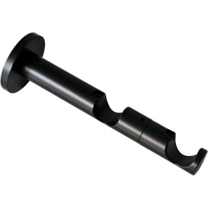 Gardinia Kombiträger Chicago, offen, schwarz-matt, für Gardinenstangen Ø 20 mm.