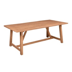 DELUKE Gartentisch aus Akazie, hellbraun, Teil der 5-tlg. Sitzgruppe.