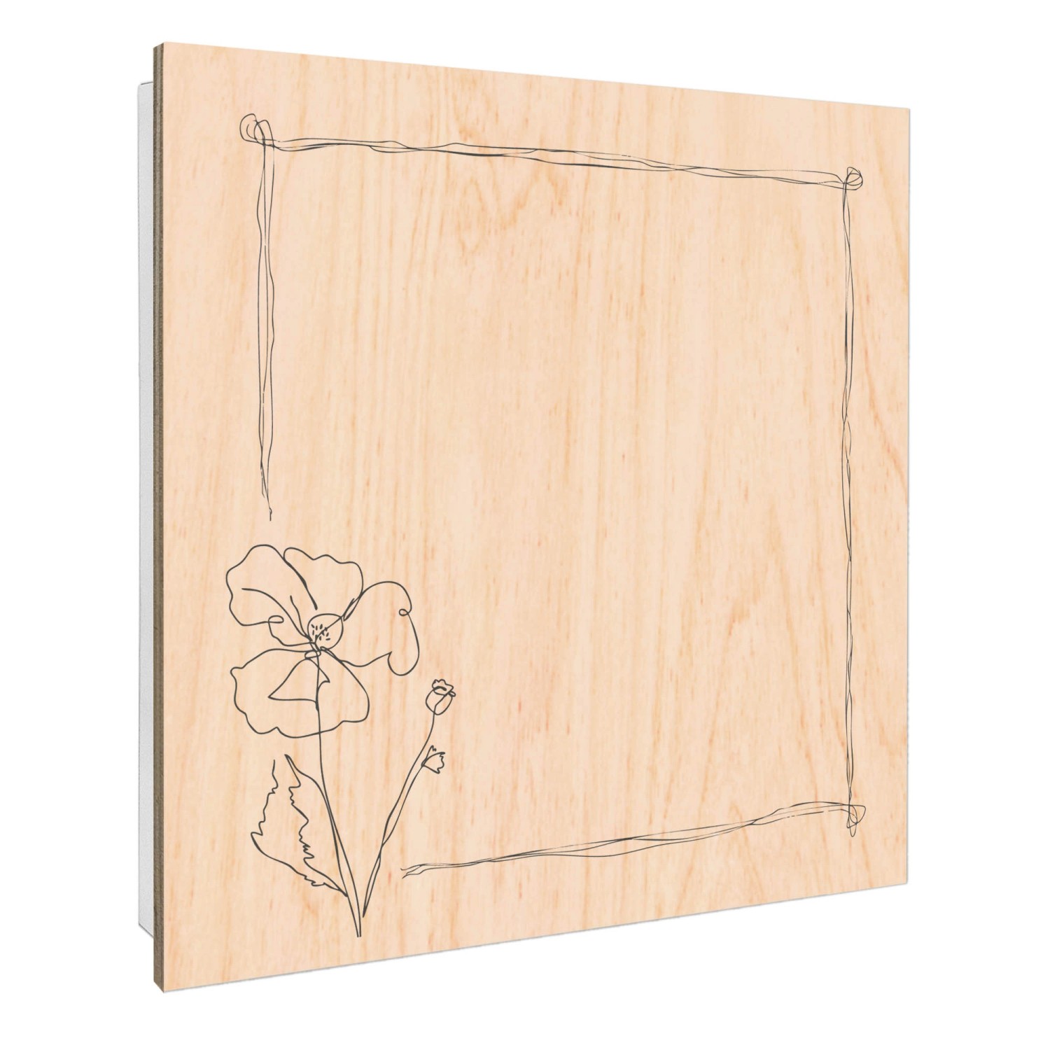 Banjado Schlüsselkasten mit Holzfront 30x30cm Weiß Scharnier Links 50 Haken günstig online kaufen