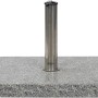 Siena Garden Schirmständer aus grauem Granit mit Edelstahlrohr.