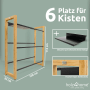 Holzfarbenes Getränkekistenregal mit 6 Fächern, schwarzer Ablage von holz4home.