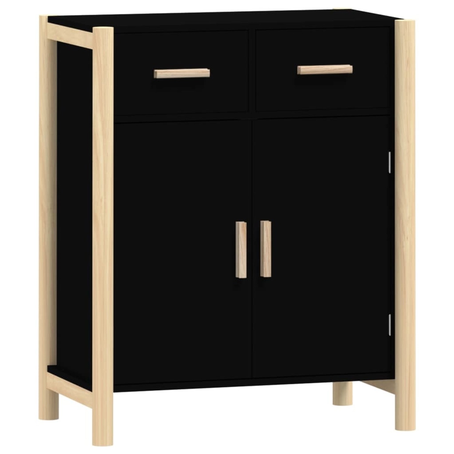 vidaXL Sideboard Schwarz 62x38x75 cm Holzwerkstoff 345676 günstig online kaufen
