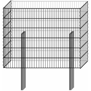 Bellissa Gabione Limes Pico23 Bausatz, 90x115x23cm, Drahtgitter mit Pfosten.
