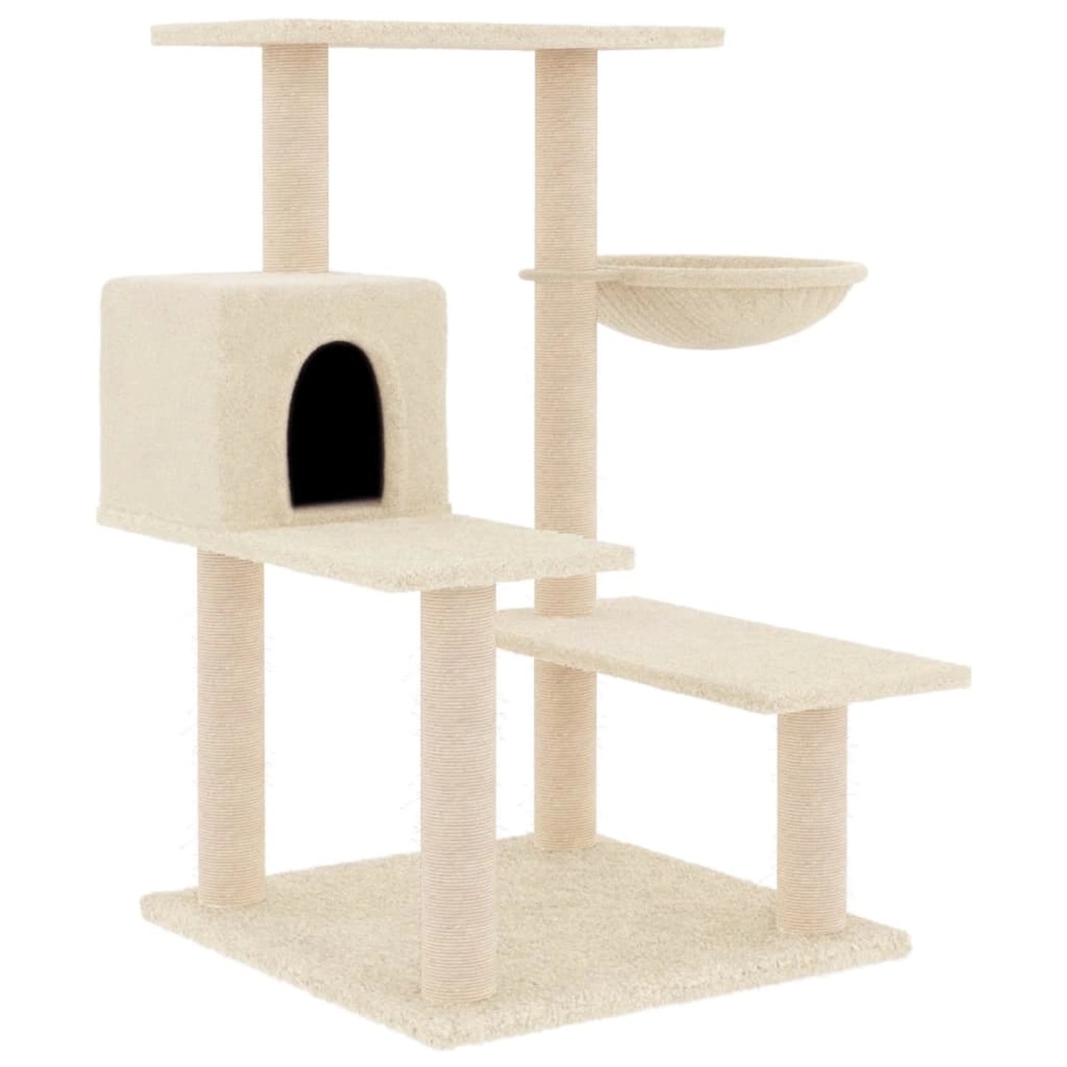 vidaXL Kratzbaum mit Sisal-KratzSäulen Creme 82,5 cm
