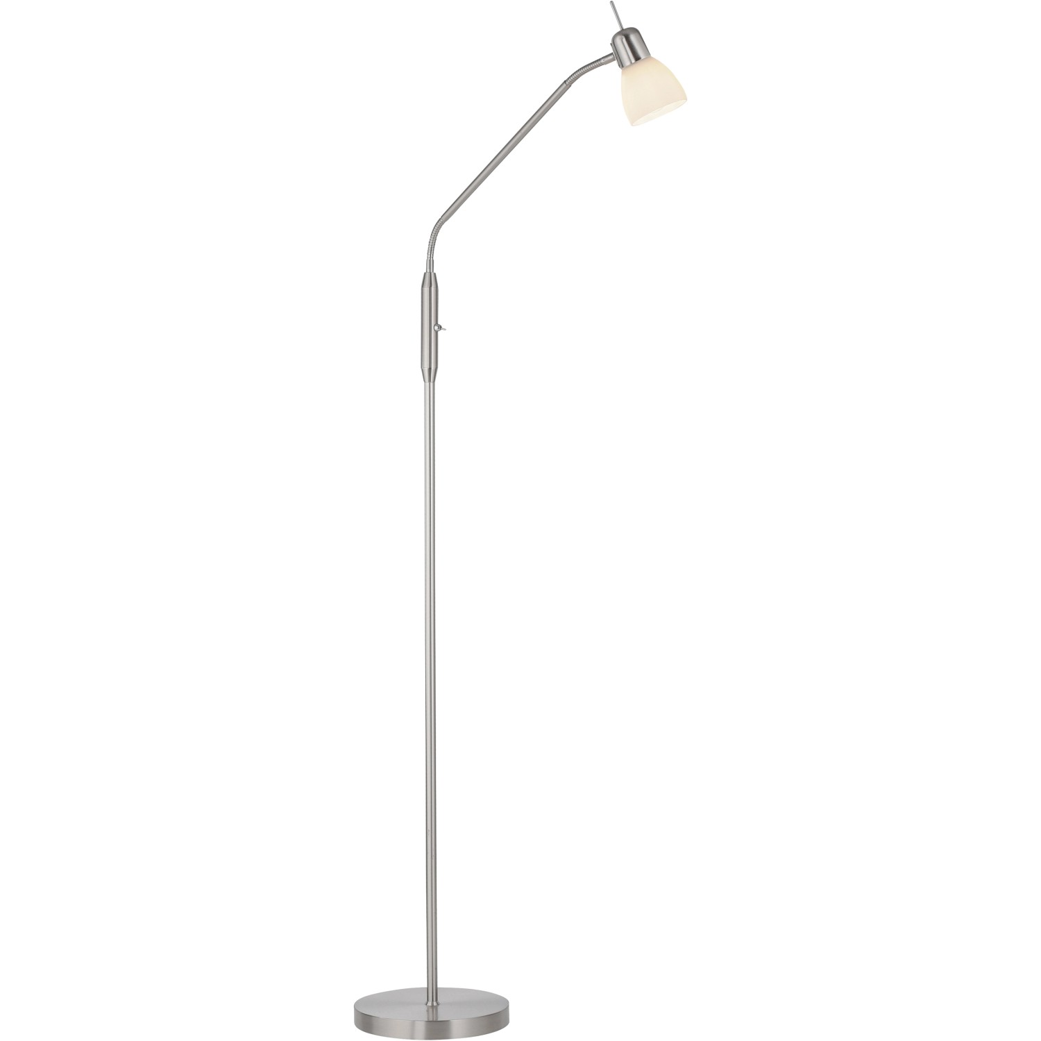 Just Light. Stehleuchte Karo Stahlfarben H: 118 - 159,5 cm