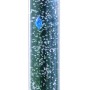 Titanfarbige Wassersprudelsäule mit LED-Beleuchtung und Deko-Fischen, 130 cm hoch.