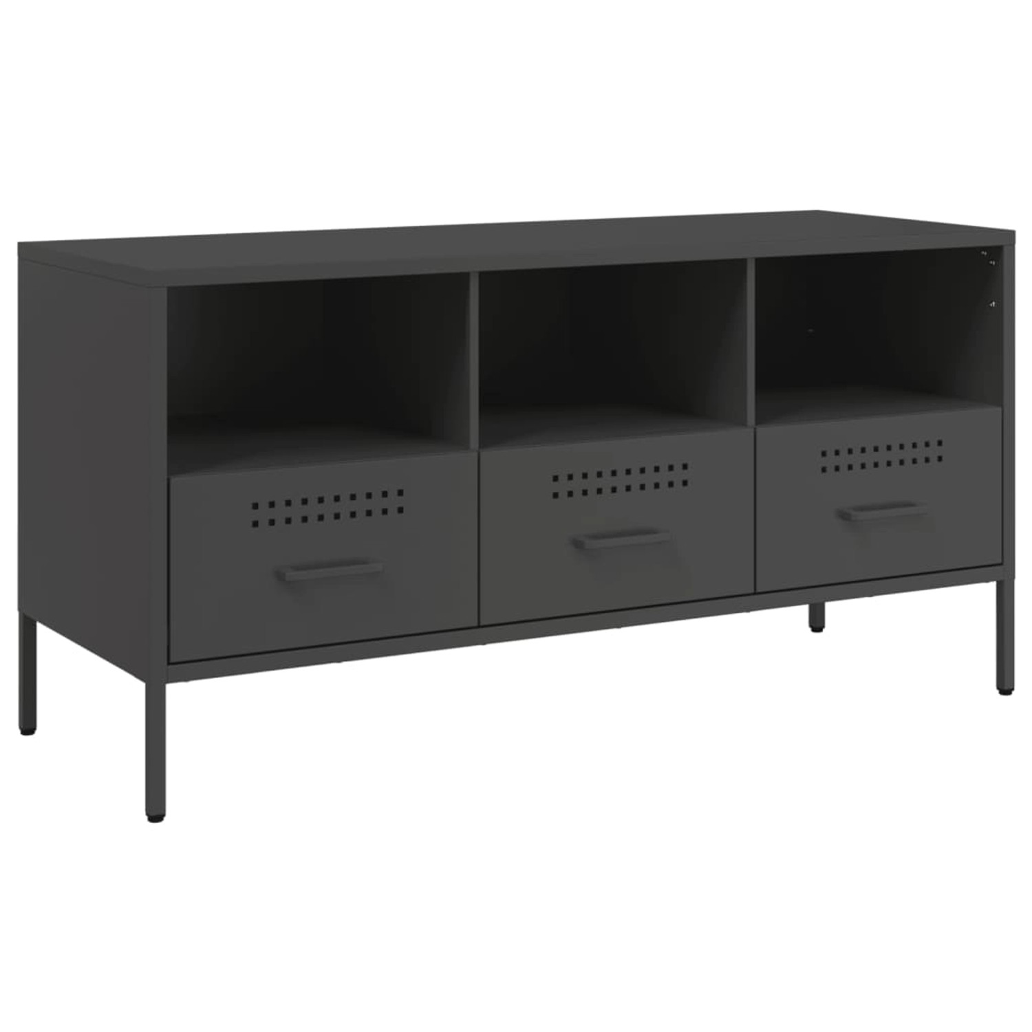 vidaXL TV-Schrank TV-Schrank Schwarz 100,5x39x50,5 cm Stahl (1-St) günstig online kaufen