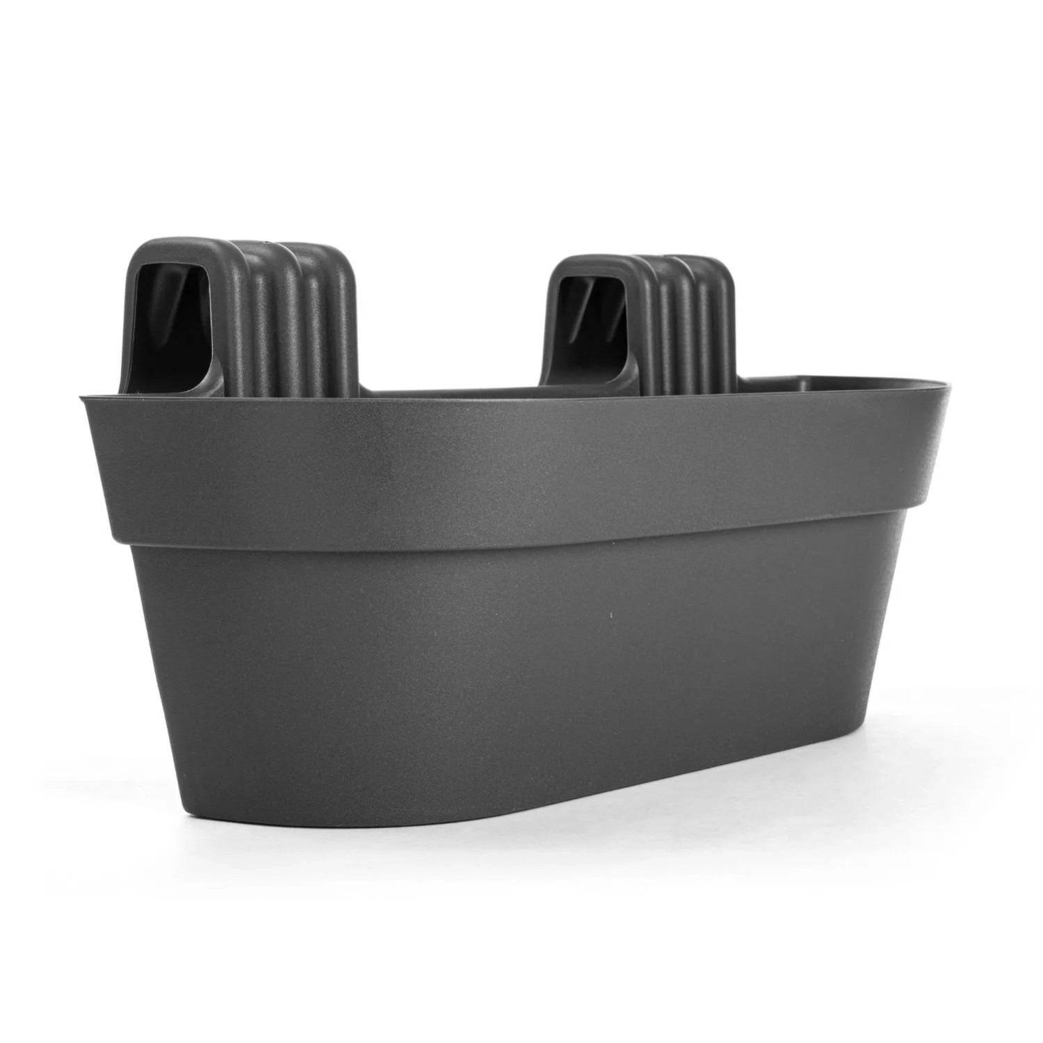 BigDean 4x Blumenkasten Balkongeländer 50cm Blumenkästen mit Wasserspeicher Balkonkasten mit Halterung Anthrazit