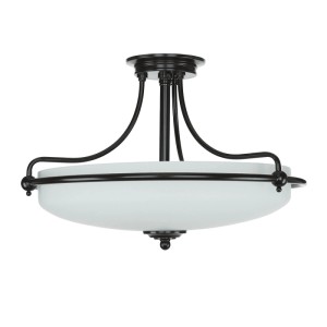 Deckenlampe im Jugendstil, Bronze Antik/Creme, Glas/Metall, Ø 53cm, 4x E27. Für angenehme Beleuchtung.