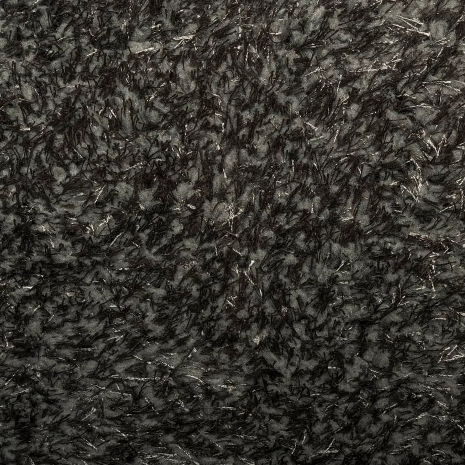 Anthrazitfarbener, glänzender Hochflor Teppich Istan, 120x170 cm. Flauschiger Teppich für Wohnzimmer und Schlafzimmer.