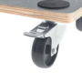 Detailaufnahme: Tronitechnik Rollbrett Transportroller mit rutschfester Oberfläche und Schwenkrolle.