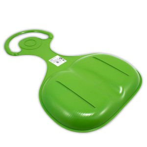 Grüner KHW Rutschteller Snow Glider aus Kunststoff, 58x39 cm, mit Griff.